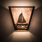 Meyda Lighting Sailboat 13" 2-Light Antique Copper Wall Sconce With Silver Mica Shade Glass