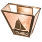 Meyda Lighting Sailboat 13" 2-Light Antique Copper Wall Sconce With Silver Mica Shade Glass