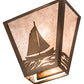 Meyda Lighting Sailboat 13" 2-Light Antique Copper Wall Sconce With Silver Mica Shade Glass