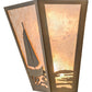 Meyda Lighting Sailboat 13" 2-Light Antique Copper Wall Sconce With Silver Mica Shade Glass