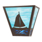 Meyda Lighting Sailboat 13" 2-Light Timeless Bronze Wall Sconce With Sky Blue & Blue Green Ripple Art Shade Glass