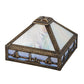 Meyda Lighting Sailboat 13" Antique Brass Mission Frame With Beige Iridescent & Light Blue Shade Glass