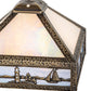 Meyda Lighting Sailboat 13" Antique Brass Mission Frame With Beige Iridescent & Light Blue Shade Glass