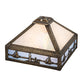 Meyda Lighting Sailboat 13" Antique Brass Mission Frame With Beige Iridescent & Light Blue Shade Glass