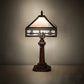 Meyda Lighting Sailboat 19" Antique Brass Mission Accent Table Lamp With Blue & White Shade Glass