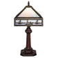 Meyda Lighting Sailboat 19" Antique Brass Mission Accent Table Lamp With Blue & White Shade Glass