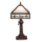 Meyda Lighting Sailboat 19" Antique Brass Mission Accent Table Lamp With Blue & White Shade Glass