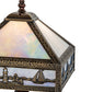 Meyda Lighting Sailboat 19" Antique Brass Mission Accent Table Lamp With Blue & White Shade Glass