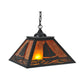 Meyda Lighting Sailboat 22" 2-Light Textured Black Pendant Light With Amber Mica Shade Glass