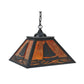 Meyda Lighting Sailboat 22" 2-Light Textured Black Pendant Light With Amber Mica Shade Glass