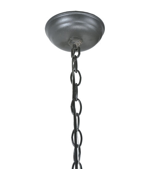 Meyda Lighting Sailboat 22" 2-Light Textured Black Pendant Light With Amber Mica Shade Glass