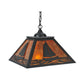 Meyda Lighting Sailboat 22" 2-Light Textured Black Pendant Light With Amber Mica Shade Glass
