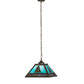 Meyda Lighting Sailboat 22" Antique Copper Pendant Light With Sky Blue and Light Blue Shade Glass