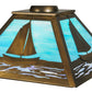 Meyda Lighting Sailboat 22" Antique Copper Pendant Light With Sky Blue and Light Blue Shade Glass