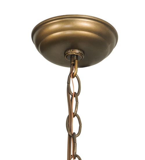 Meyda Lighting Sailboat 22" Antique Copper Pendant Light With Sky Blue and Light Blue Shade Glass