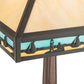 Meyda Lighting Sailboat 23" Craftsman Brown Mission Table Lamp With Blue & Beige Shade Glass