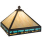 Meyda Lighting Sailboat 23" Mission Craftsman Brown Frame With Blue & Beige Shade Glass
