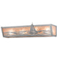 Meyda Lighting Sailboat 24" 4-Light Nickel Powder Coat Vanity Light With Silver Mica Shade Glass