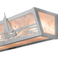 Meyda Lighting Sailboat 24" 4-Light Nickel Powder Coat Vanity Light With Silver Mica Shade Glass