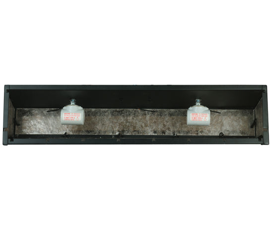 Meyda Lighting Sailboat 24" 4-Light Textured Black Mountain View Vanity Light With Silver Mica Shade Glass