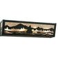 Meyda Lighting Sailboat 24" 4-Light Textured Black Mountain View Vanity Light With Silver Mica Shade Glass