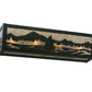 Meyda Lighting Sailboat 24" 4-Light Textured Black Mountain View Vanity Light With Silver Mica Shade Glass