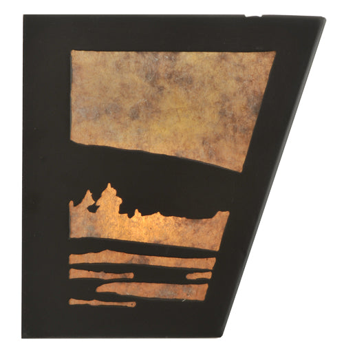 Meyda Lighting Sailboat 30" 4-Light Oil Rubbed Bronze Vanity Light With Silver Mica Shade Glass