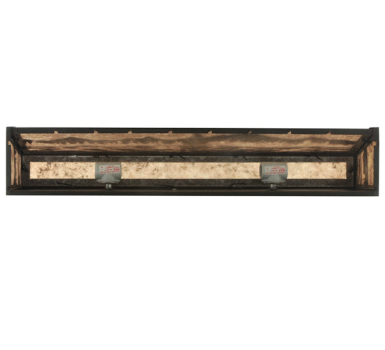 Meyda Lighting Sailboat 30" 4-Light Oil Rubbed Bronze Vanity Light With Silver Mica Shade Glass