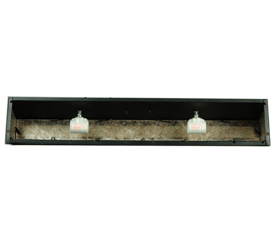 Meyda Lighting Sailboat 30" 4-Light Textured Black Mountain View Vanity Light With Silver Mica Shade Glass