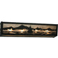 Meyda Lighting Sailboat 30" 4-Light Textured Black Mountain View Vanity Light With Silver Mica Shade Glass