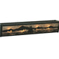 Meyda Lighting Sailboat 30" 4-Light Textured Black Mountain View Vanity Light With Silver Mica Shade Glass