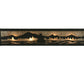 Meyda Lighting Sailboat 30" 4-Light Textured Black Mountain View Vanity Light With Silver Mica Shade Glass