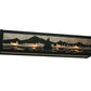 Meyda Lighting Sailboat 30" 4-Light Textured Black Mountain View Vanity Light With Silver Mica Shade Glass