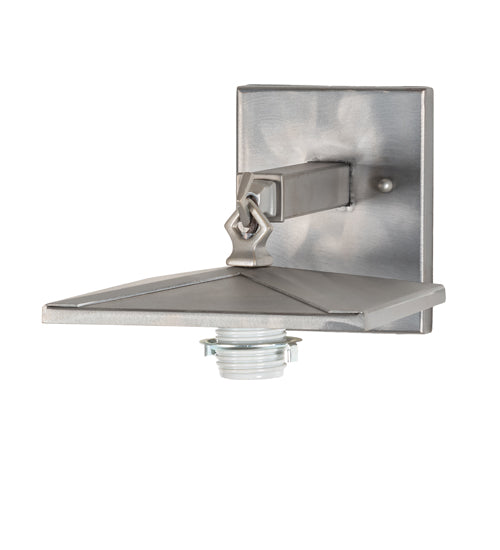 Meyda Lighting Sailboat 7" Industrial Steel Wall Sconce With Silver Mica Shade Glass