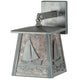 Meyda Lighting Sailboat 7" Industrial Steel Wall Sconce With Silver Mica Shade Glass