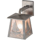 Meyda Lighting Sailboat 7" Industrial Steel Wall Sconce With Silver Mica Shade Glass
