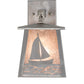 Meyda Lighting Sailboat 7" Industrial Steel Wall Sconce With Silver Mica Shade Glass