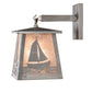 Meyda Lighting Sailboat 7" Industrial Steel Wall Sconce With Silver Mica Shade Glass