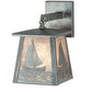 Meyda Lighting Sailboat 7" Industrial Steel Wall Sconce With Silver Mica Shade Glass