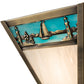 Meyda Lighting Sailboat 9" Antique Brass Wall Sconce With Blue & White Shade Glass