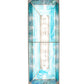 Meyda Lighting Sailfish 48" 6-Light Nickel & Transparent Blue Island Pendant With Green & Blue Shade Glass