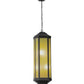 Meyda Lighting Salisbury 11" 4-Light Craftsman Brown Pendant Light With Beige Art Shade Glass