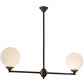 Meyda Lighting Salome 46" 2-Light Oil Rubbed Bronze Island Pendant Light With White Opal Shade Glass