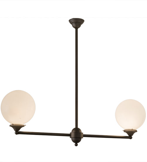 Meyda Lighting Salome 46" 2-Light Oil Rubbed Bronze Island Pendant Light With White Opal Shade Glass