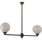Meyda Lighting Salome 46" 2-Light Oil Rubbed Bronze Island Pendant Light With White Opal Shade Glass