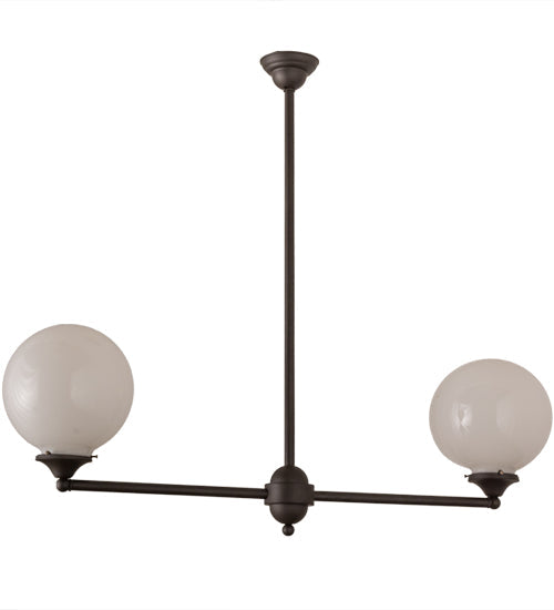 Meyda Lighting Salome 46" 2-Light Oil Rubbed Bronze Island Pendant Light With White Opal Shade Glass
