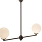 Meyda Lighting Salome 46" 2-Light Oil Rubbed Bronze Island Pendant Light With White Opal Shade Glass