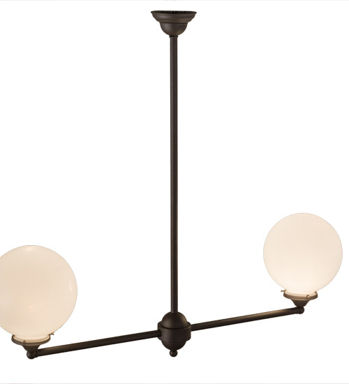 Meyda Lighting Salome 46" 2-Light Oil Rubbed Bronze Island Pendant Light With White Opal Shade Glass