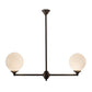 Meyda Lighting Salome 46" 2-Light Oil Rubbed Bronze Island Pendant Light With White Opal Shade Glass