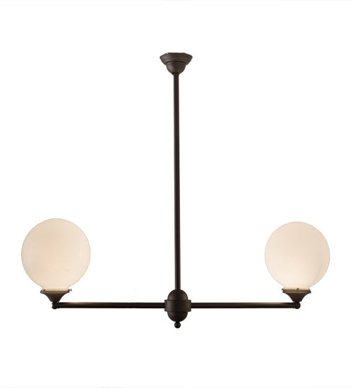 Meyda Lighting Salome 46" 2-Light Oil Rubbed Bronze Island Pendant Light With White Opal Shade Glass